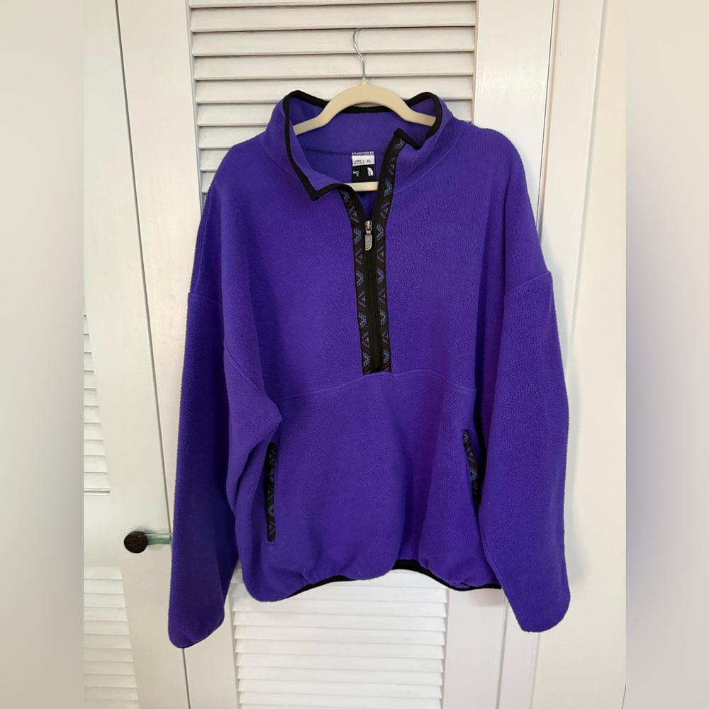 The North Face Purple Fleece Jacket with Black Trim